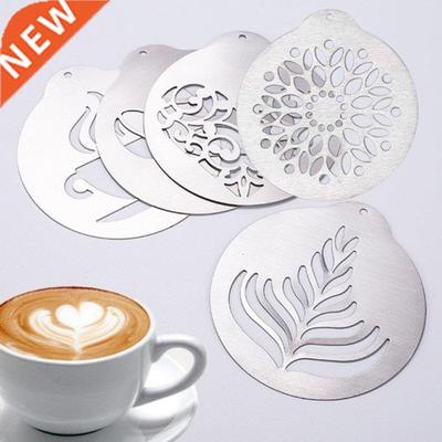 5pcs Stainless Steel Coffee Stencil Set Coffee Barista Tools