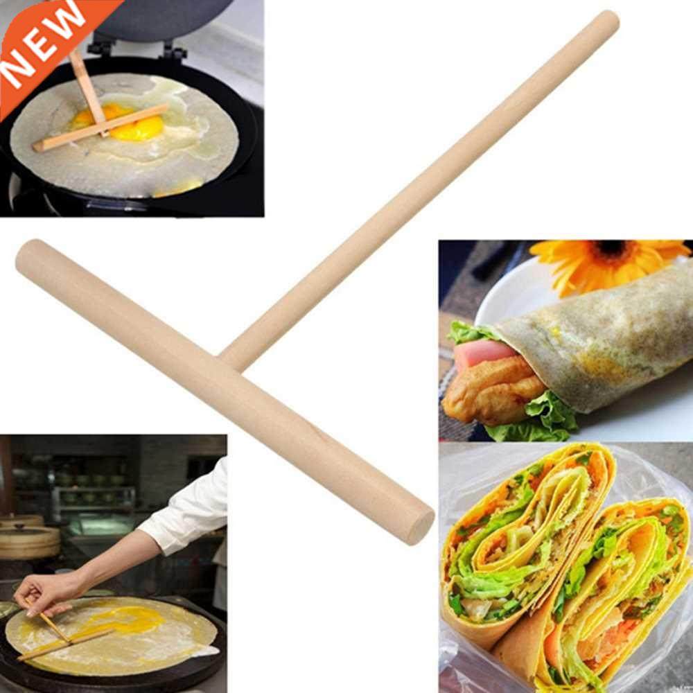 1pcs chinese wooden crepe maker pancake batter spreader mu