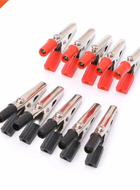 10Pcs Insulated Crocodile Clips Plastic Handle Cable Lead Te