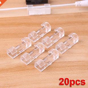 Wire Cable Clamp Self Cord Stick Desktop 20Pcs Clips