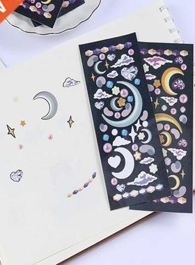 INS Rose Moon Ribbon Stickers Hand Account Diary Star Chasin