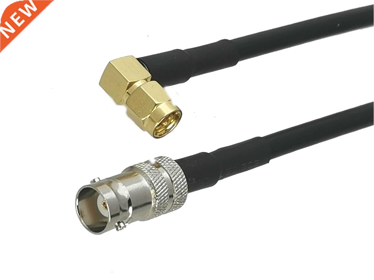 1Pcs RG58 BNC Female jack to SMA Male Plug Right angle Conne