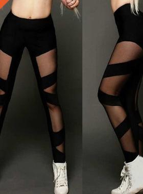 Leggings For Women Jogging Trousers Black Classic Mesh Gothi