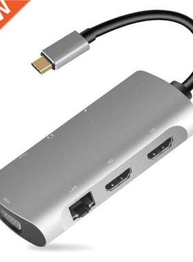 Dual Monitors Laptop Docking Station US C Adapter 3 Ports U