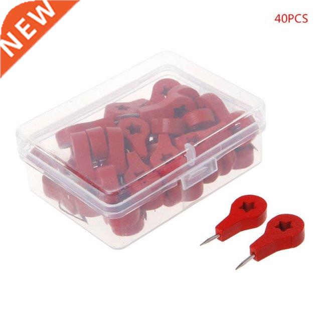 40 Pcs Map Markers Wooden Drawing Photo Wall Studs Cork Boar