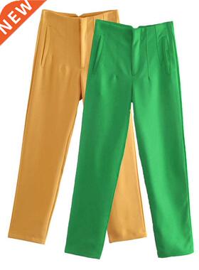 Aonibeier 2022 Women Spring Trousers Suits High Waisted Pan