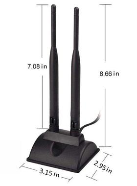 WiFi 2.4GHz 5GHz Dual Band Omni Aerial Antenna with 2 RP-SMA