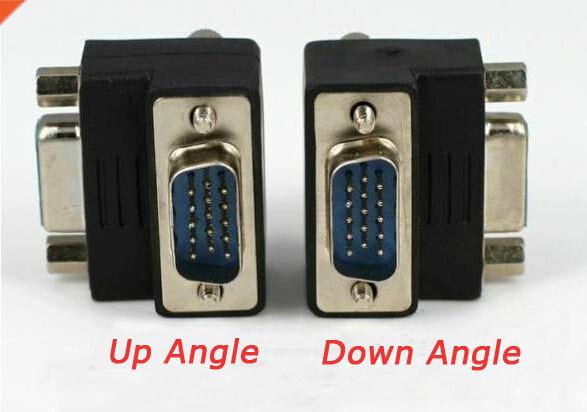 1pair 90 Degree Up Angled + 270 Degree Down Angle 15Pin HD V