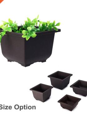 Plastic Flower Pot Nursery Planter Grow Box Balcony Square S