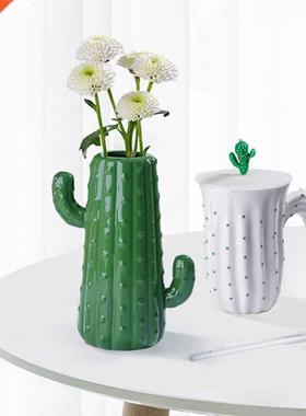 Nordc Home Decor Ceramc Cactus Flower Vase Decoraton For