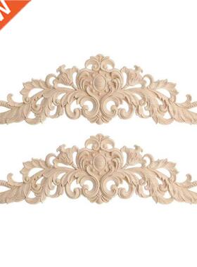2pcs Craft Wood Cabinet Furniture Carving Corner Wood Orname