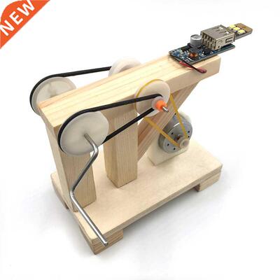 Wood Hand Generator Building Kit DIY Assemble Wooden Manual