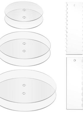 Transparent Acrylic Round Cake Pan Set Cream Cake Baking Cra