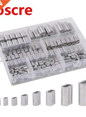 315Pcs 8 Sizes Aluminum Crimping Loop Sleeve Double Barrel F