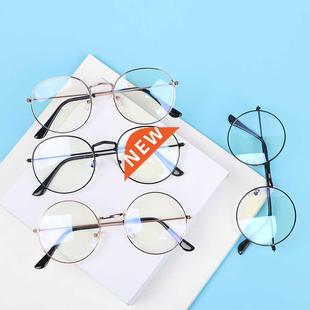 Vintage Round Anti 2022 Oversized Metal Women 1PC Glasses