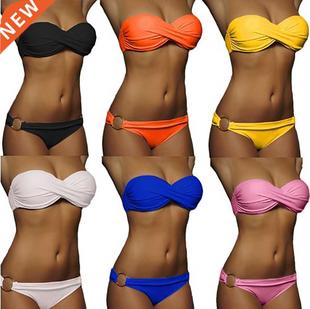 suit woman push pieces bathing shoulder off 2021 bikini