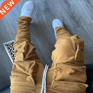 Streetwear Men Pockets Fall Sweat Pants Winter Cargo 2021