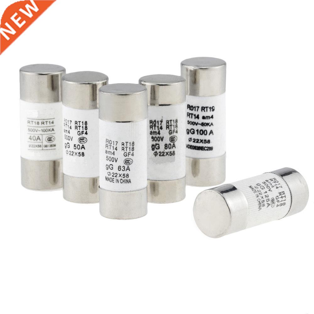 2PCS 500V 22x58mm Fast Blow Ceramic Tube Fuse 40A 50A 6A 80