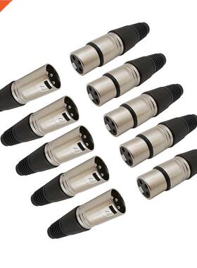 10Pcs 3-Pin XLR Female Male Microphone Audio Cable Wire Conn