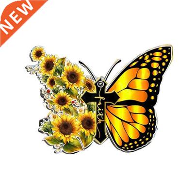 Butterfly Sunflower Cross Pendant for Living Room Courtyard