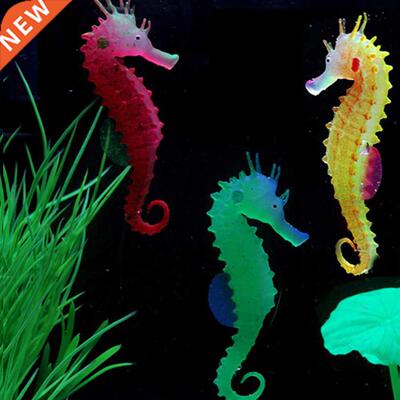 Silicone Artificial Luminous Hippocampus Fish Tank Ornament