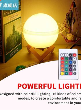 USB LED Night Saturn Lamp moon Home Decoration Bedroom Soft