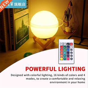 USB LED Night Saturn Lamp moon Home Decoration Bedroom Soft