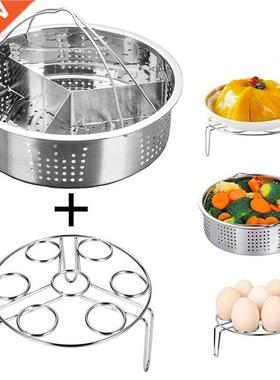 3 Pcs/set Steamer Stainless Steel Basket Set Pot Egg Steam