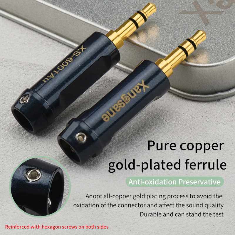 Gold Plated Copper 3.5mm Jack Stereo Connector Plug for Aux