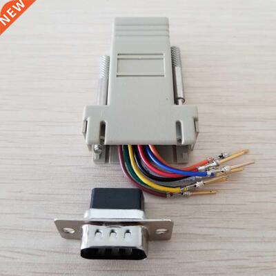 RJ45 Female to DB9 Male RS232 COM Port Modular Extender for