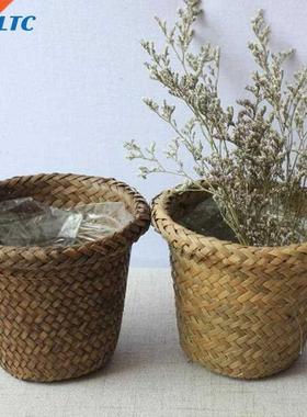 1PCS Household Natural Woven Storage Pot Garden Flower Baske