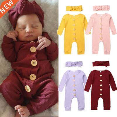 Girls Knitted Solid Jumpsuit Autumn Baby Clothes Boys Long S