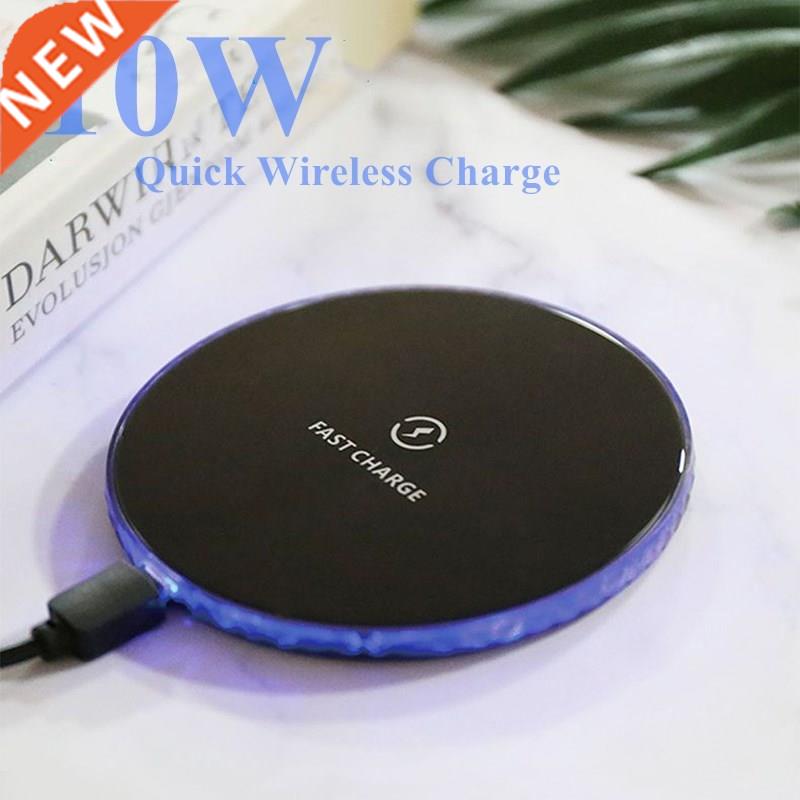 Qi Wireless Charger Pad 10W Fast Charging for Samsung S20 S