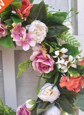 Artificial Artificial Flower Wreath 45cm Simulation Rose Wed