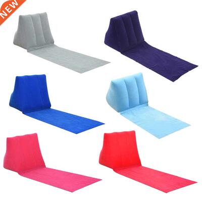 PVC Inflatable Beach Mat Camping Lounger Back Pillow Triangl