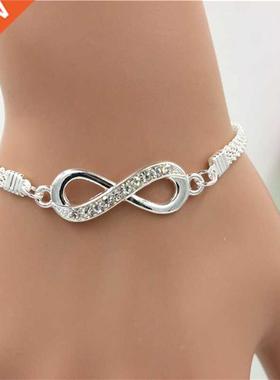 Rhinestone Infinity Bracelet Men's Women's Jewelry