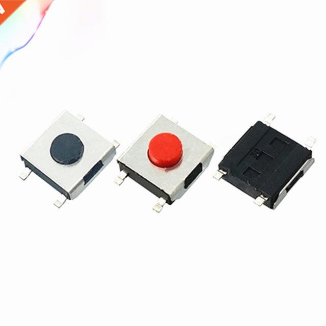 50pcs Free shopping 4 Foot Patch Switch 6 X6x3.1 Red/Black P