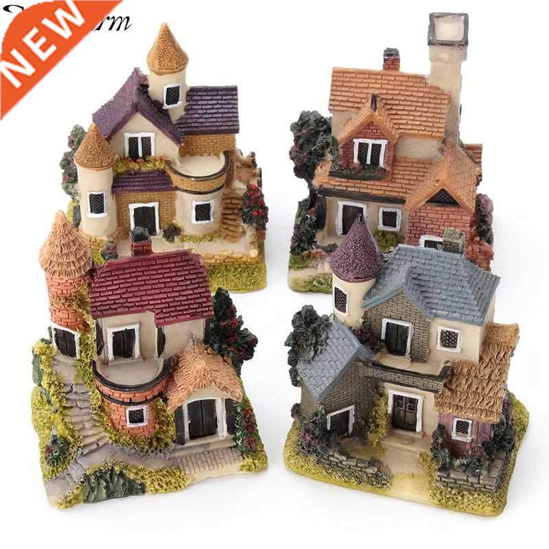 *1Pcs Mini Resin House Miniature House Fairy Garden Micro La