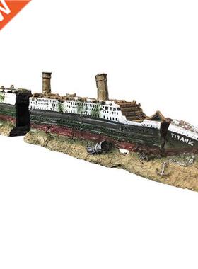 Aquarium Decorations-Resin Ship Decorations, Sunken Ship Dec