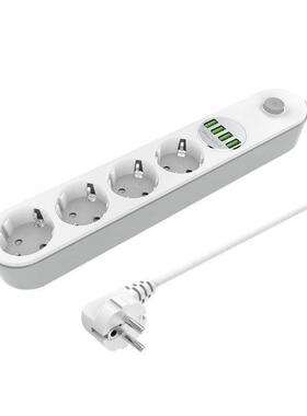 European Plug Power Strip With Switch 4 Outlets Fast USB Cha