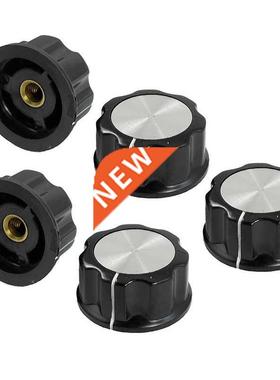 5 pieces of silver 30mm black main tone knobs for a diameter