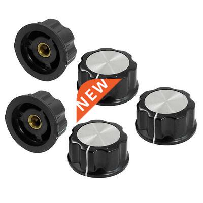 5 pieces of silver 30mm black main tone knobs for a diameter