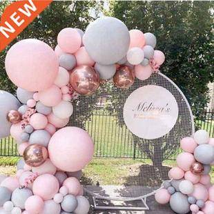 Pink Grey And Balloon Garland Set Confetti Wedd Arch