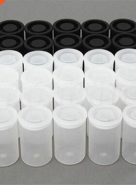 10pcs Plaic Empty Black/White Bottle 35mm Film Cans Canis