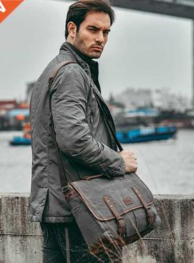 Vintage Men Briefcases 14 inch Laptop Bags Portable Messeng