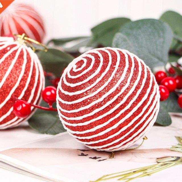 G6DA 3 Pcs 8cm Christmas Balls Foam Balls Pendant Xmas Tree