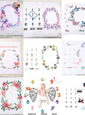 Cartoon Pattern Infant Baby Milestone Photo Props Background