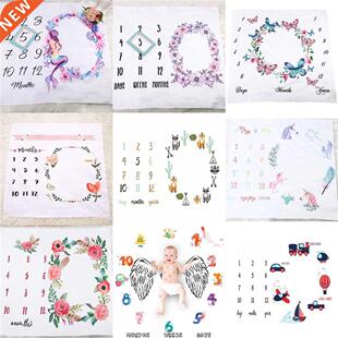 Cartoon Pattern Infant Baby Milestone Photo Props Background