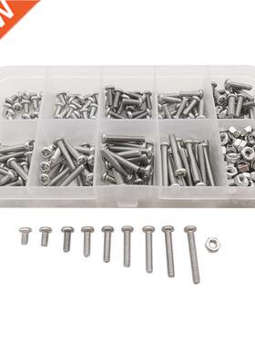 340Pcs/Box M3 Stainless Steel Pan Head Phillips Screw Nuts B