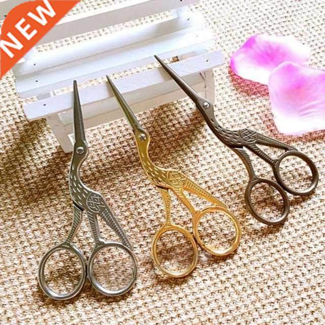 2 Pcs Alloy Vintage Floral Pattern Scissors Seamstress Plum